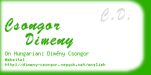 csongor dimeny business card